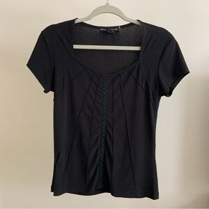 Suzie In The City Black Blouse with Subtle Detail